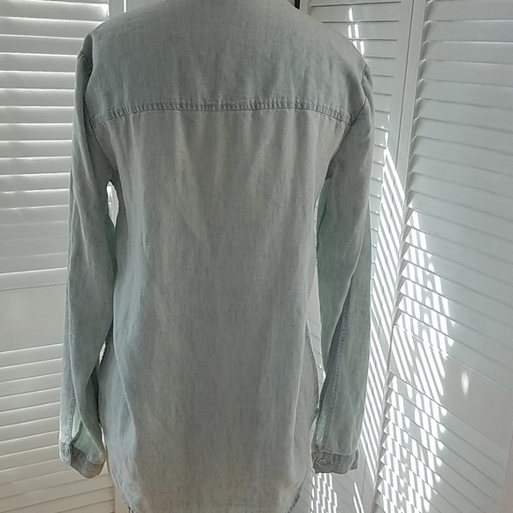 Joe's Jeans Linen button down w/open sleeves sz SM - Picture 5 of 8